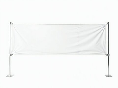 White fabric windbreak screen