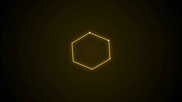 Abstract geometric shape animation with glowing neon light effect
