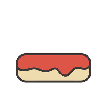 Stylized Eclair Pastry Illustration
