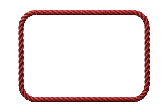 Rectangular red rope border with twisted texture