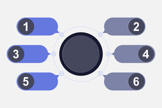 Six Step Radial Infographic Diagram