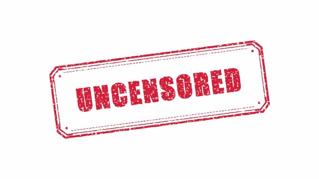 Uncensored red rubber stamp animation on white and black backgrounds. 4K Video