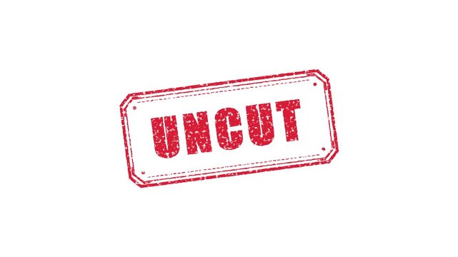 Red uncut rubber stamp animation on white and black backgrounds. 4K Video