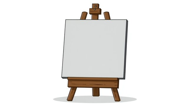Blank canvas on easel