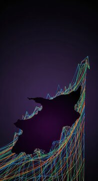 Abstract visualization of a financial metric graph with a significant void representing a lack of available cash flow and immediate financial accessibility, missing, absence, recession
