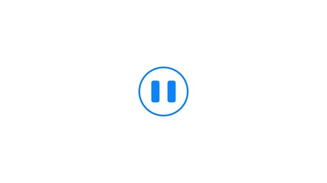 Cursor arrow clicking play and pause button motion graphic with alpha channel. Mouse pointer click media player icon animated. Motion Graphic concept. animation