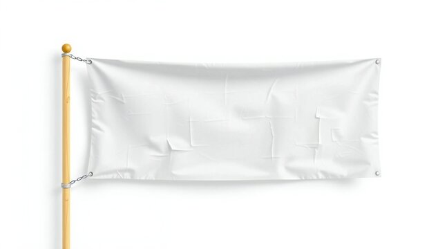 Blank white flag on a pole
