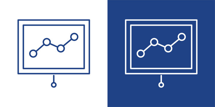 Data Analysis Blue And White Icon Style Collection
