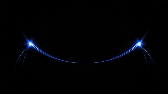 midpoint. Two parallel electric blue arcs connecting with a bright flash. STEM education sheets, lab safety posters, designed for biotech research communications, supports STEM education.