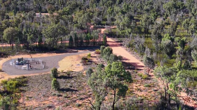 Aerial View of Gas Well Site in Australian Bushland