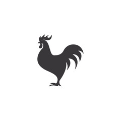 Fototapeta premium rooster logo icon template design.silhouette of rooster chicken animal logo illustration