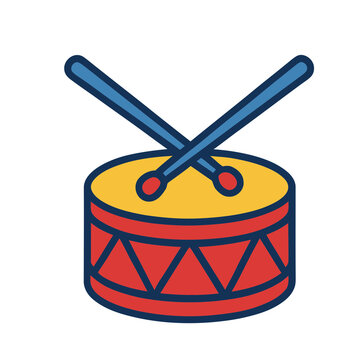 Drum and drumsticks illustration