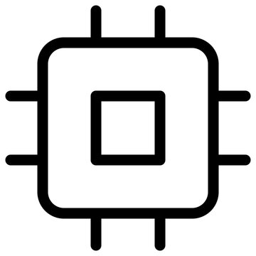 High-Performance CPU Microchip Vector Illustration for Computing Technology