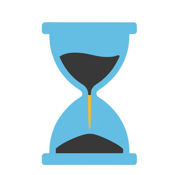 Blue hourglass with black s