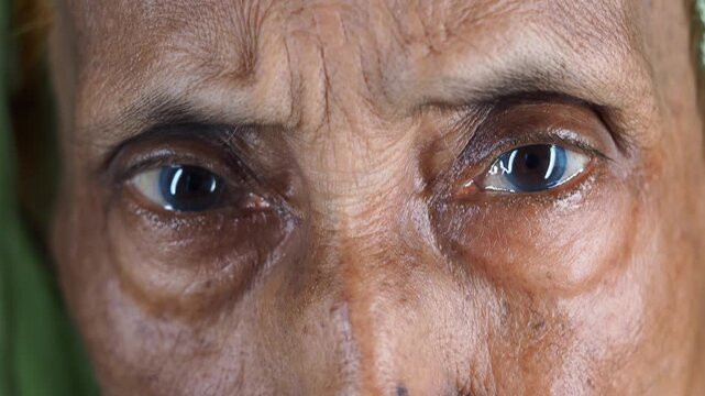 Close-up of an elderly woman face with distinct features