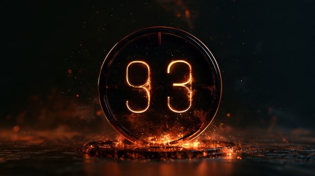 A countdown display shows 93 days left until a product launch with an amber glow on a dark background.