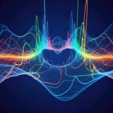 Abstract visualization of the quantum field theory vacuum energy, showing fluctuating spacetime and fundamental forces, quantum, lattice, abstract