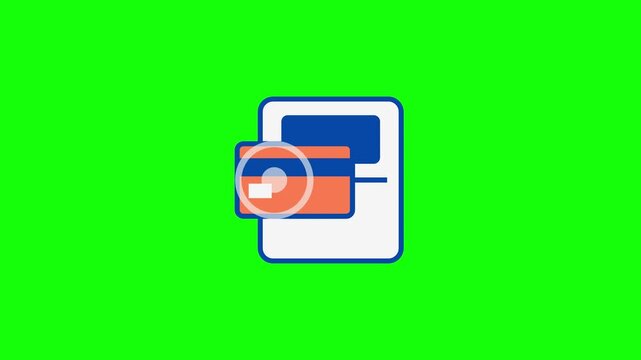 Credit card and payment terminal animation icon