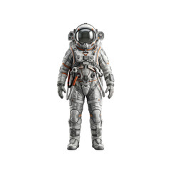 Fototapeta premium Full body astronaut in advanced spacesuit cutout isolated on transparent background