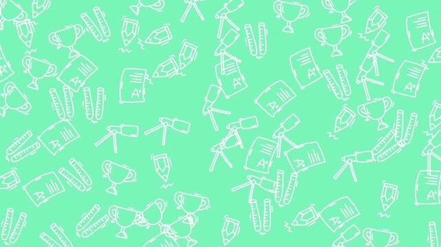 seamless pattern with education theme video animation