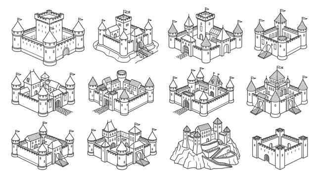 Medieval Castle Collection Isometric Icons