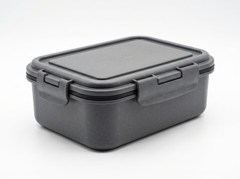 Grey Eco Friendly Reusable Food Storage Container Lunch Box Isolated
