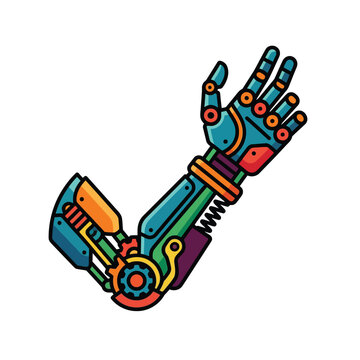 mechanical limb vector illustration robotic arm design concept for tech industry