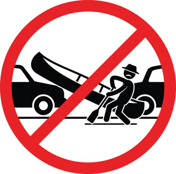 Funny No Parallel Parking a Canoe Prohibition Sign Road & Highway Humor Flat Vector T Shirt Design