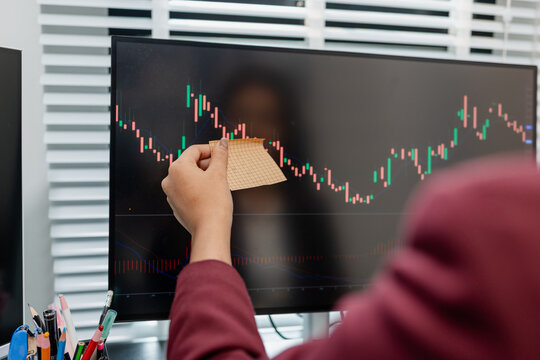 Professional financial market analysis in a modern office, showing investment research, stock market monitoring, technical chart evaluation, and strategic trading decisions for business growth.
