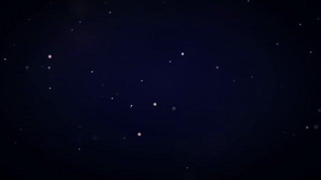 Abstract deep space background with shimmering stars and cosmic dust in dark blue void