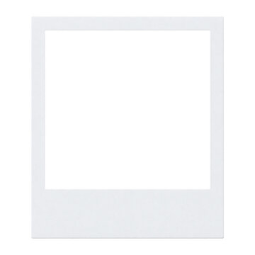 White polaroid frame photo picture instant camera photography template mockup empty isolated on transparent background
