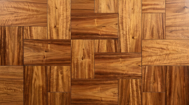 Vintage parquet wood flooring texture, brown walnut timber planks in geometric pattern, rustic hardwood surface for interior design backdrop
