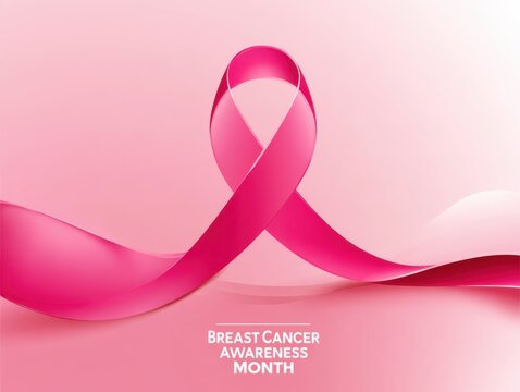 Pink breast cancer awareness ribbon for october campaign