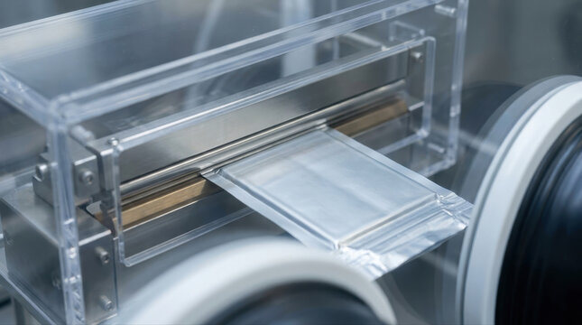 Automated vacuum sealing machine processing foil pouch in cleanroom