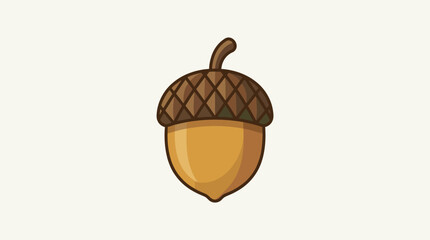 Simple illustration of an acorn on a light background © tisu