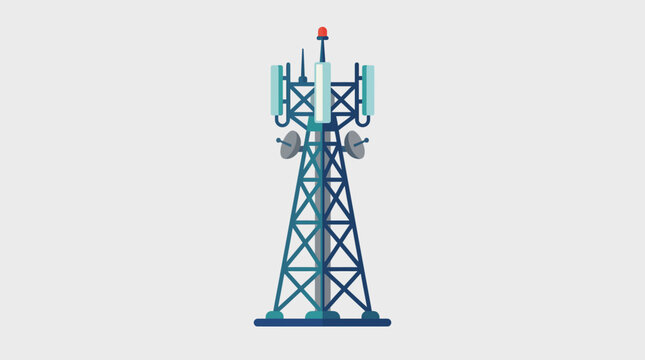 Cellular tower broadcasting communication signal and data network