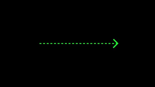 4k Long dotted line arrow animation to indicate an object. dot arrow icon right direction. 4K video