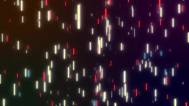 abstract multi color gradient background with colorful neon line particles falling down like rain