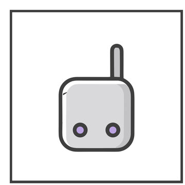 Stylized robot icon with antenna