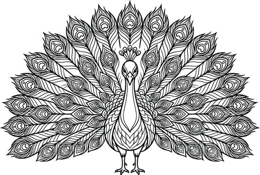 peacock feather vector illustration