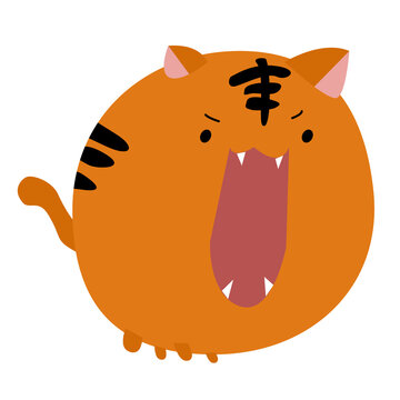 Cute round orange tiger