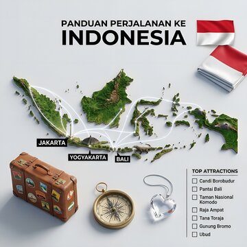Comprehensive Indonesia Travel Map and Vacation Planning Graphic