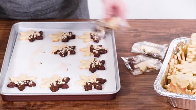Festive Cookie Packaging with Chocolate-Dipped Christmas Delights