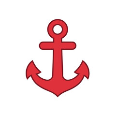 Red anchor isolated on transparent background © pa