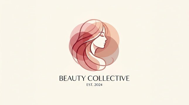 Beauty Collective logo with woman profile and circular hair.