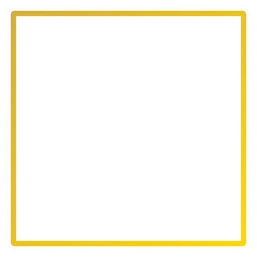 Simple yellow square frame border isolated on a plain white background transparent background