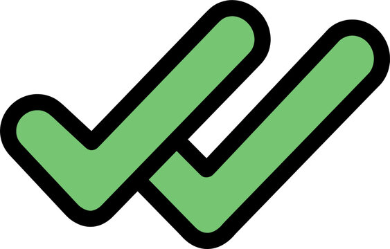 Green Double Check Marks Vector Illustration
