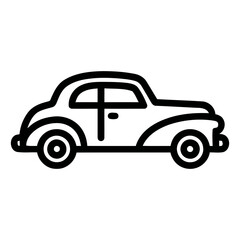 Obraz premium Minimalist Line Art Vintage Classic Retro Car Automobile Vehicle Icon