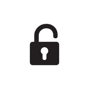 Open unlocked padlock icon for access and unlock
Solid black unlocked padlock with open shackle for open access and unlock security