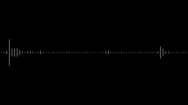 White audio sound wave equalizer line icon for voice frequency, music waveform, sound recording, and audio player